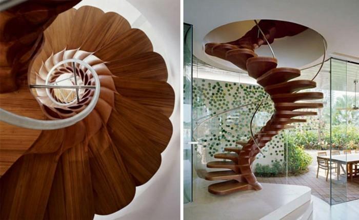sodobno-leseno-stopnišče-oblikovanje-ekstravagantno-stopnišče-spiralno stopnišče