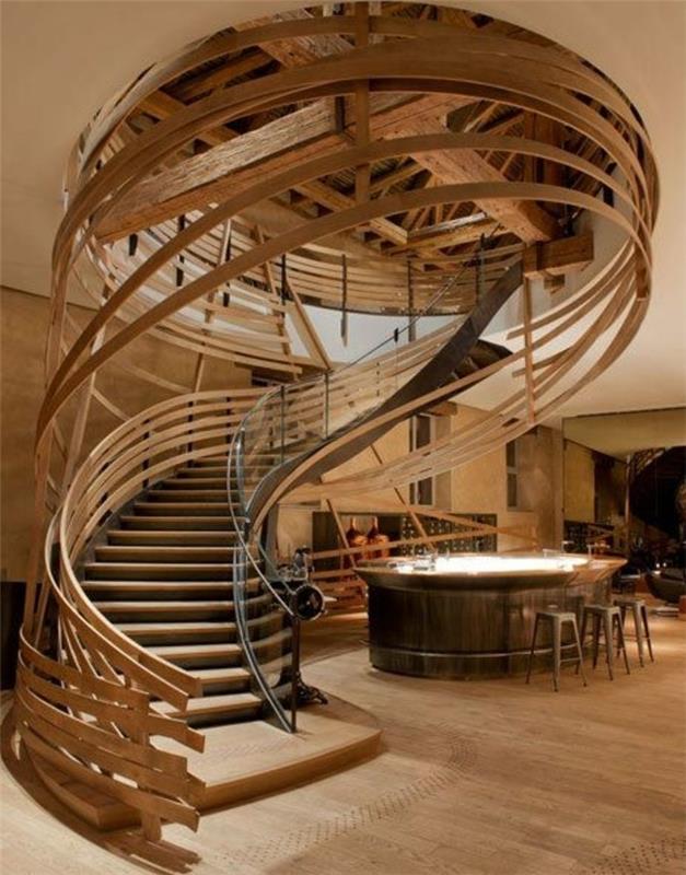moderno-leseno-stopnišče-izjemen dizajn-stopnišče-mojstrovina-stopnišče