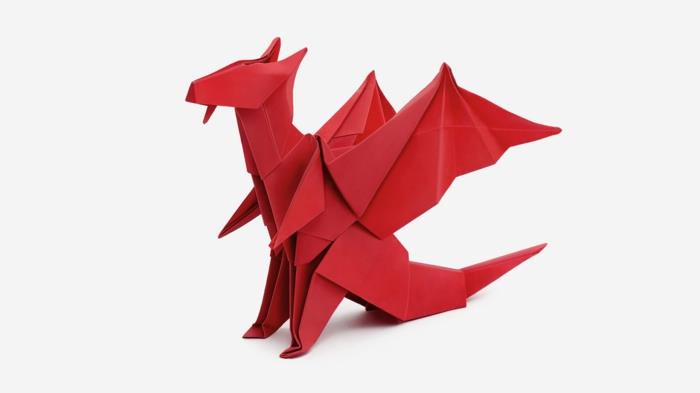 1-kırmızı ejderha şeklinde kolay origami-nasıl yapılır-origami şekilleri