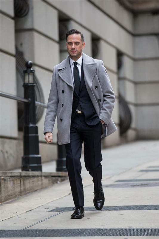 abbigliamento-casual-uomo-cappotto-grigio-costume-nero-elegante-capelli-curati-look