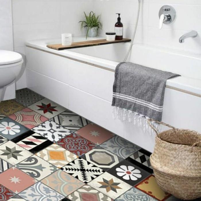 patchwork-fayans-oldukça eski tarz-fayans-modern-banyo