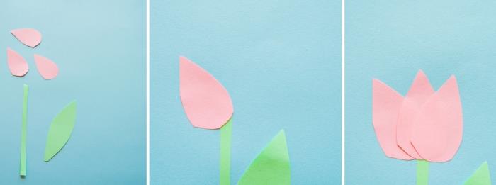 kūrybinės rankinės veiklos idėja vaikui, pavyzdys, kaip padaryti lengvą origami gėlę tulpės pavidalu
