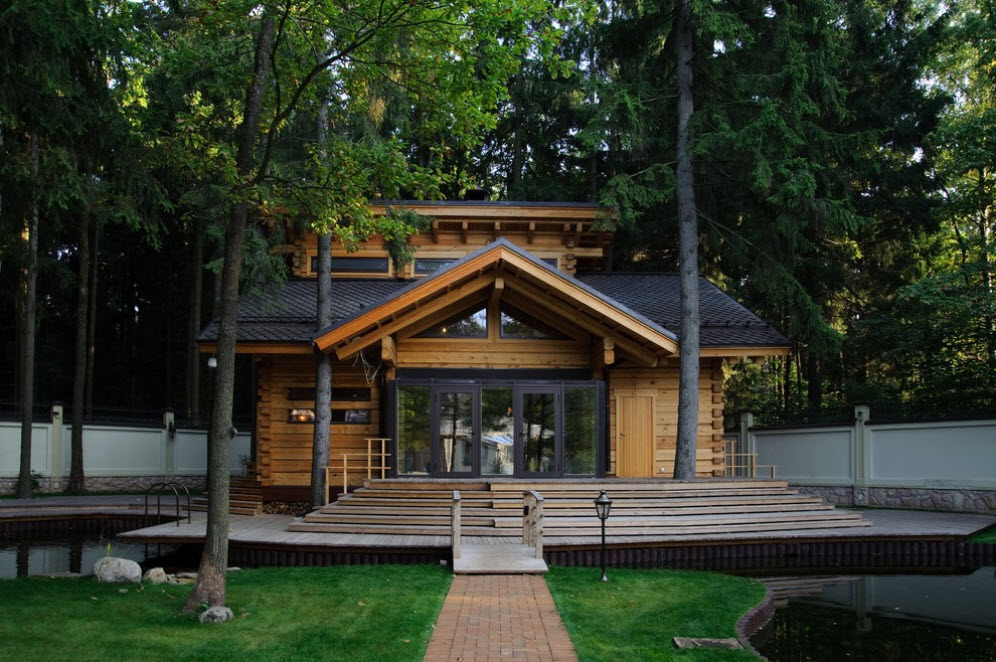 chic cottage nella foresta in legno