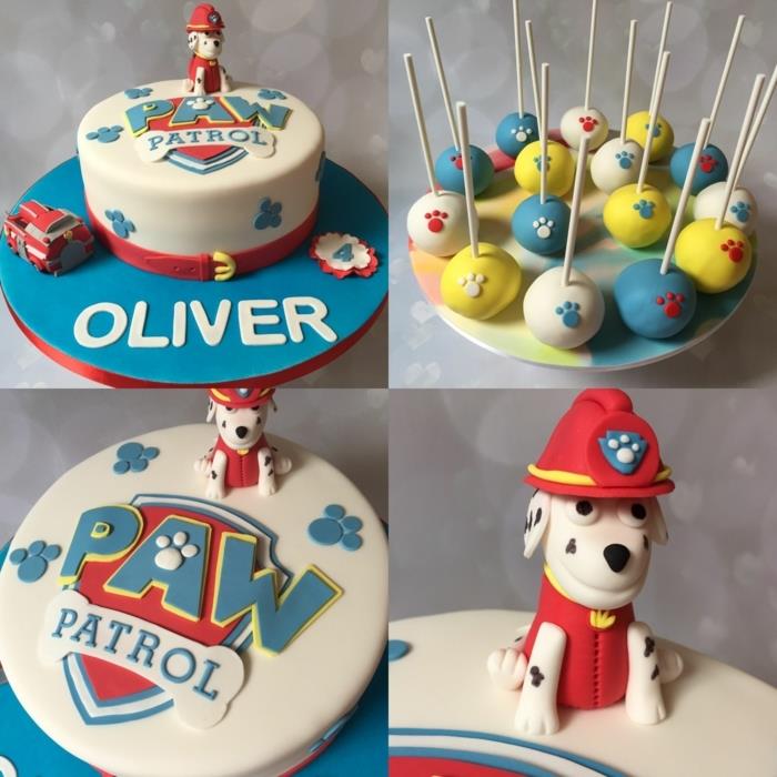 figurica paw patrol, paw patrol torta, bel pes, paw patrol sladke kroglice