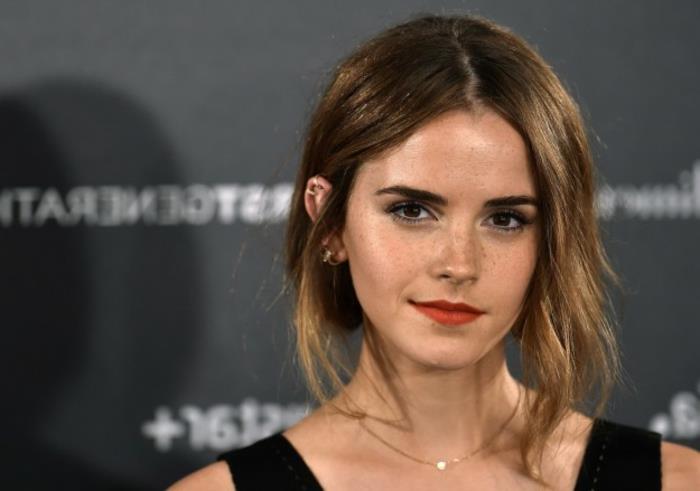 emma watson, globok kvadratni kroj, dolžina spredaj, ideja za spreminjanje frizure, rjavi lasje, svetle ključavnice