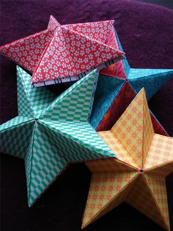 yıldız şeklinde kolay-origami-nasıl yapılır-oldukça katlanır-yıldız şeklinde-origami