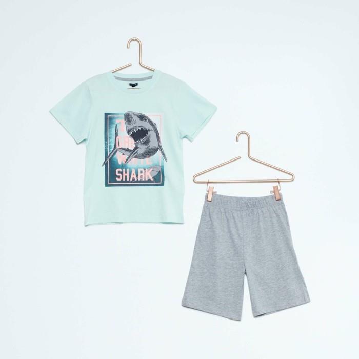 velikost pižame-poletje-otrok-Kiabi-morski pes-8-evrov