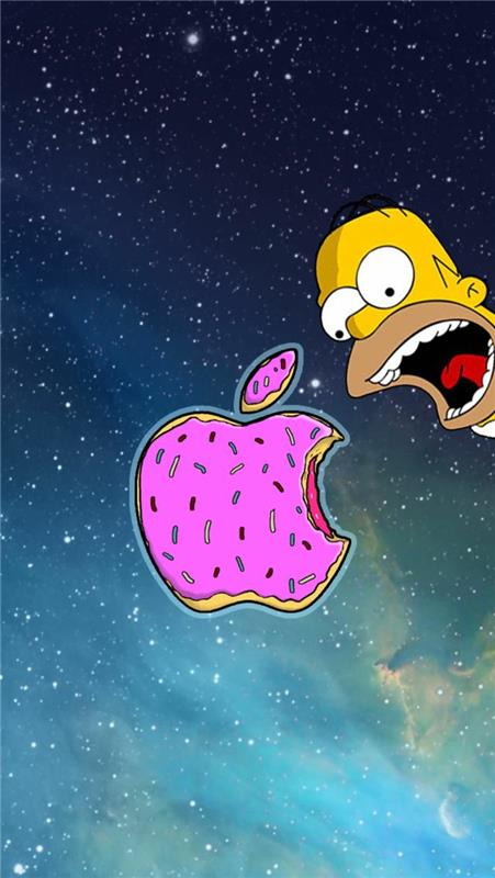 Biscoto a forma di logo Apple, Homer Simpson con bocca aperta, sfondi telefono belli