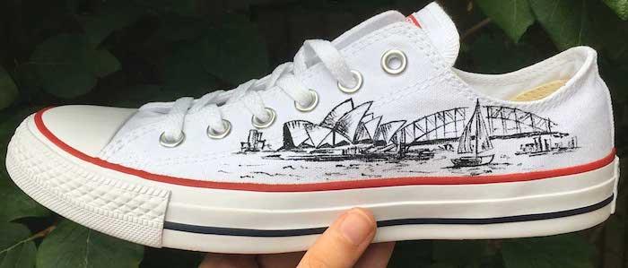 Sidney črno pisalo na belo košarko converse, adidas customized, prilagodljiv čevelj, elegantna košarka sami