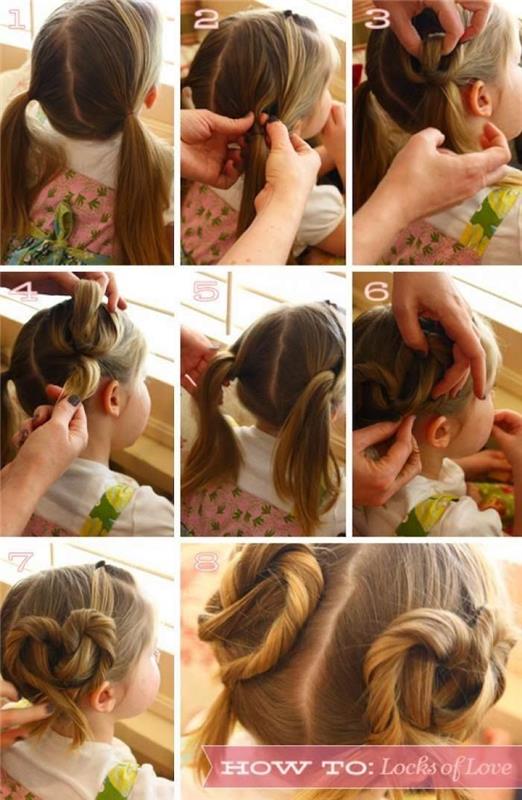Atlikite veiksmus, kad sukurtumėte lengvą šukuosenos pamoką, paprastą ir greitą šukuoseną mergaitei